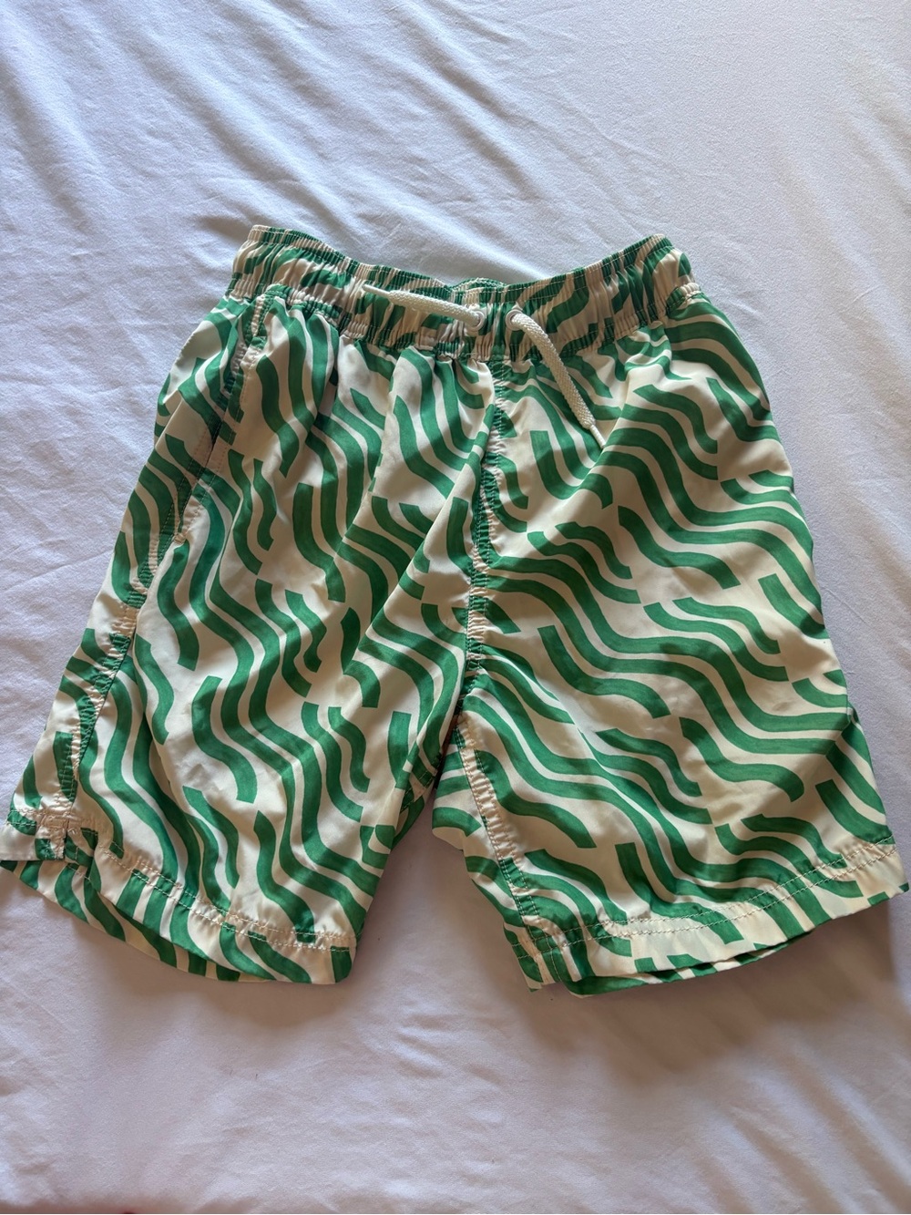 J. Crew Green Wave-Print Boys Swimsuit